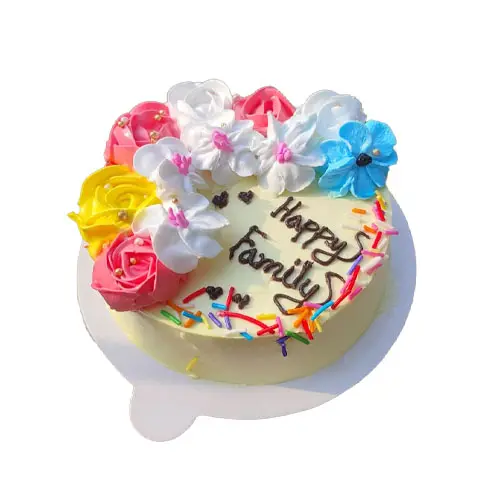 Beautiful Round Shape Multi-Color Flower Cake